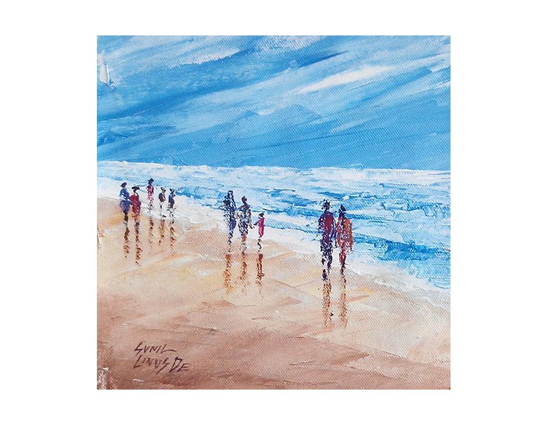 The Beach Original Painting in Watercolor on Paper for Home Wall Decor
